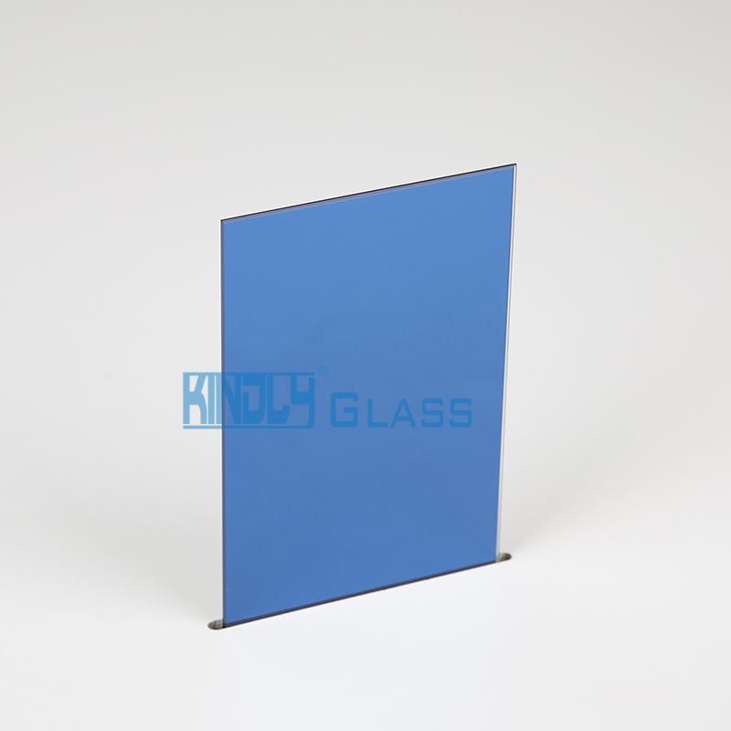 Clear glass dark blue coated mirror